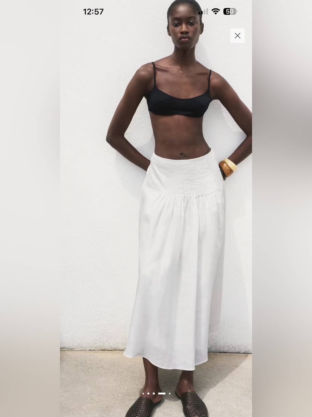 NWT- Mango Ramie Pleated Skirt - Picture 7 of 10